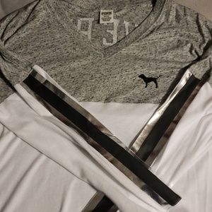 PINK Grey/Black/White Long Sleeve